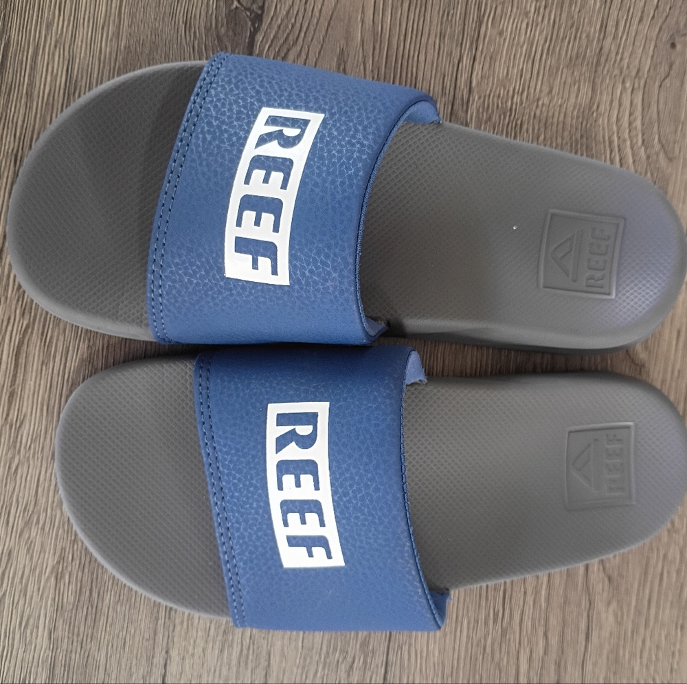 Reef Blue Slide Sandals